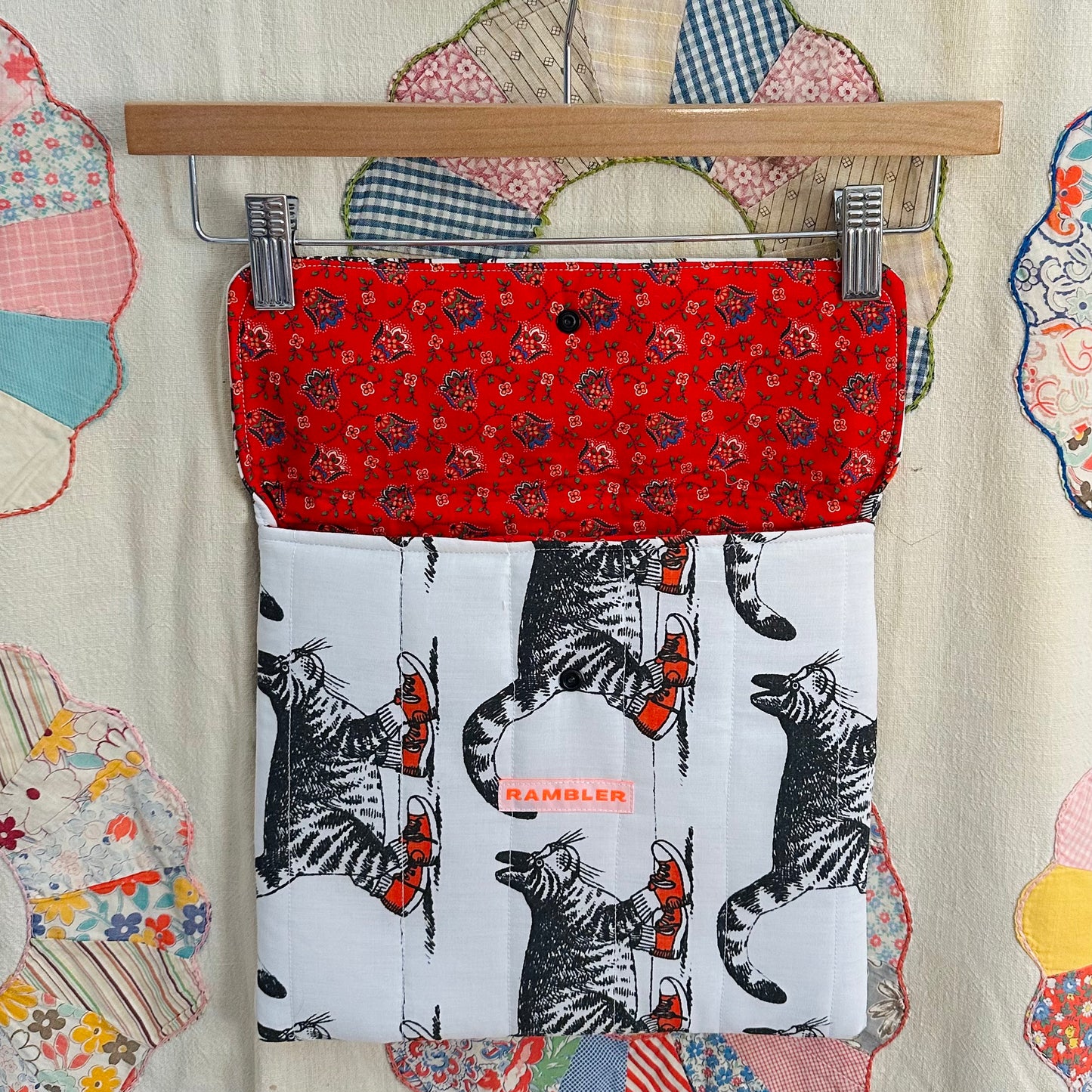 Book/Tablet Quilted Cat Pouch