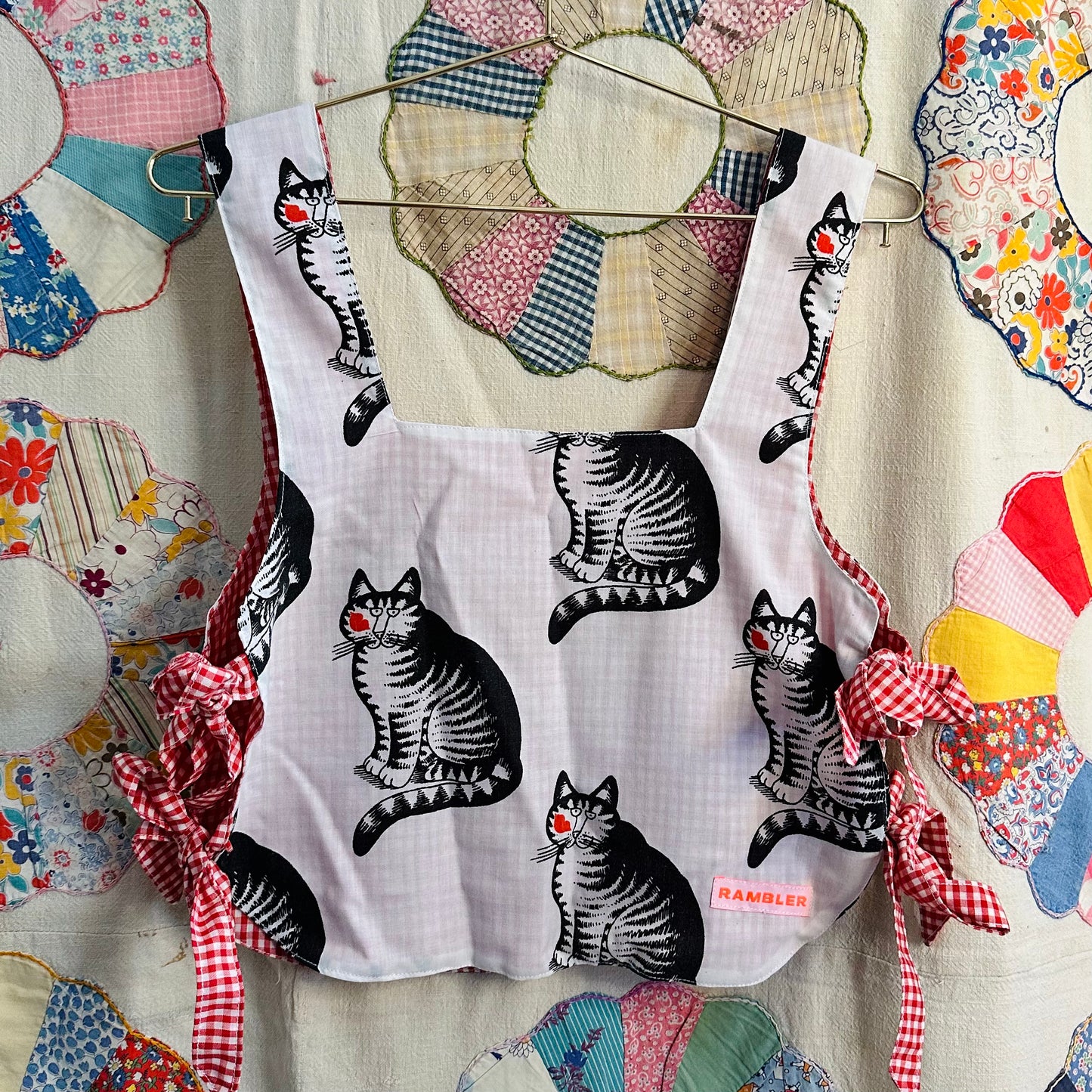 Small/Medium Cat Apron Tie Top