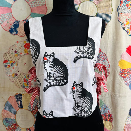 Small/Medium Cat Apron Tie Top