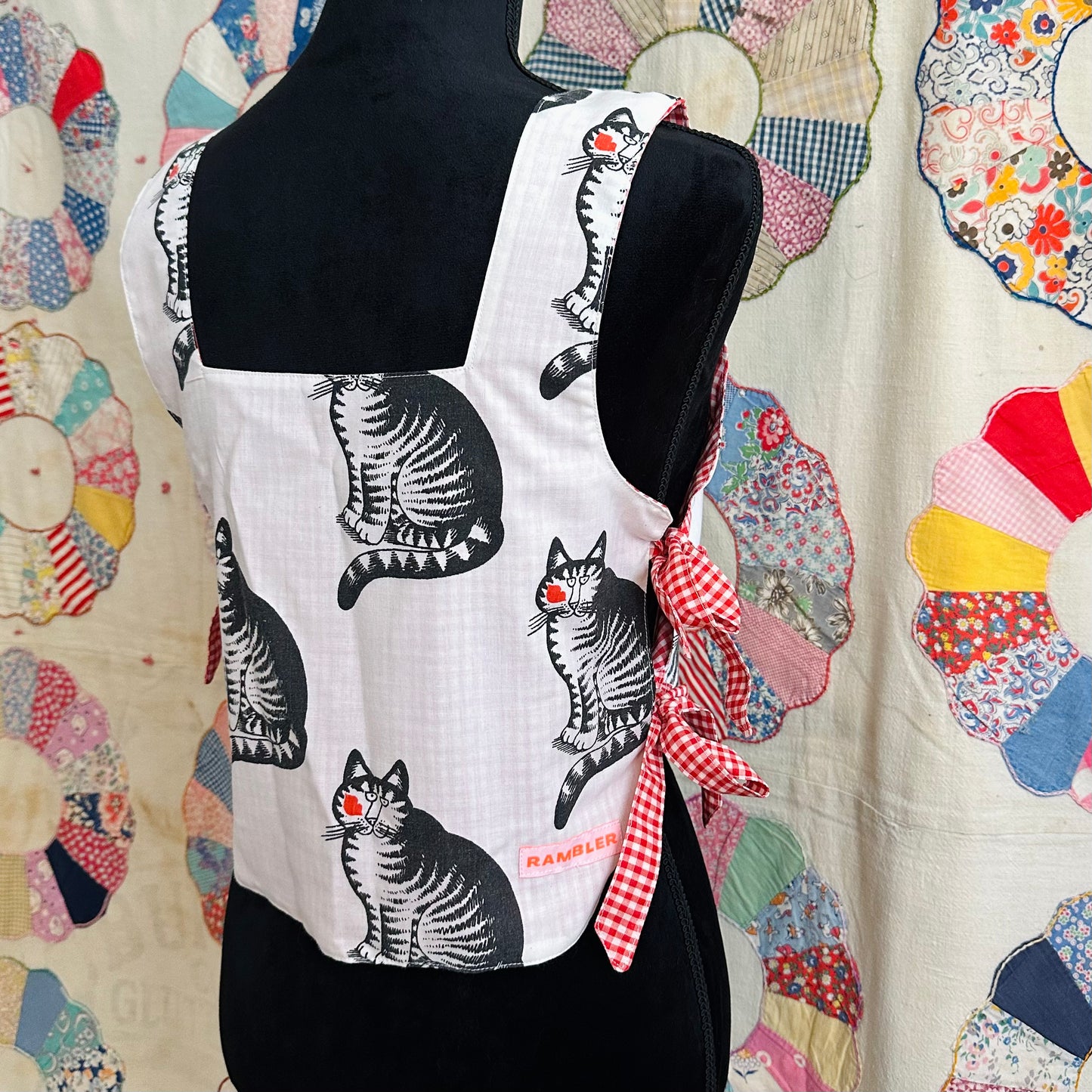 Small/Medium Cat Apron Tie Top