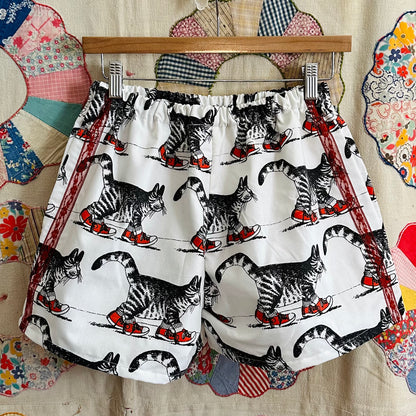 Small/Medium Cat Shorts - Lace Stripe